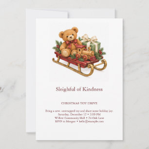Convites Campanha de Brinquedos de Natal Sleighful of Kindn