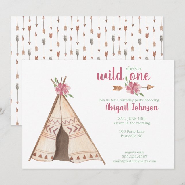 Convites Campanha de Cores Aquáticas Selvagens Um Primeiro  (Frente/Verso)