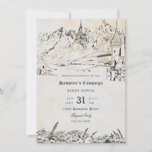 Convites Campanha de Jogo Jogando Papel na Paisagem Fantasi