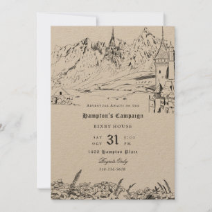 Convites Campanha de Jogo Jogando Papel na Paisagem Fantasi