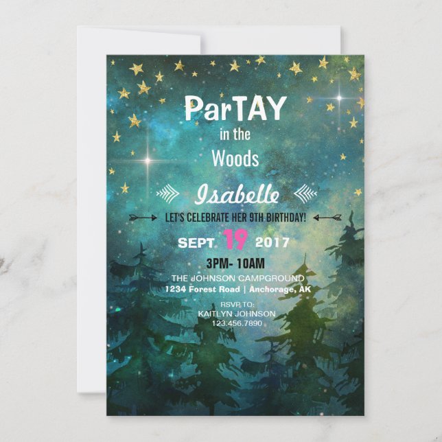 Convites Campanha Noturna Floresta Selvagem (Frente)