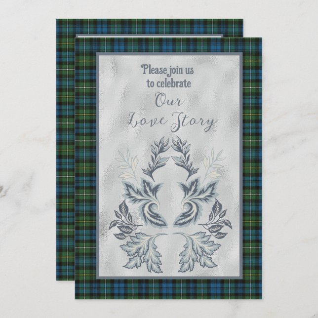 Convites Campbell Argyll Scottish Tartan (Frente/Verso)