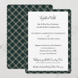 Convites Campbell Dress Tartan Xadrez Pequena