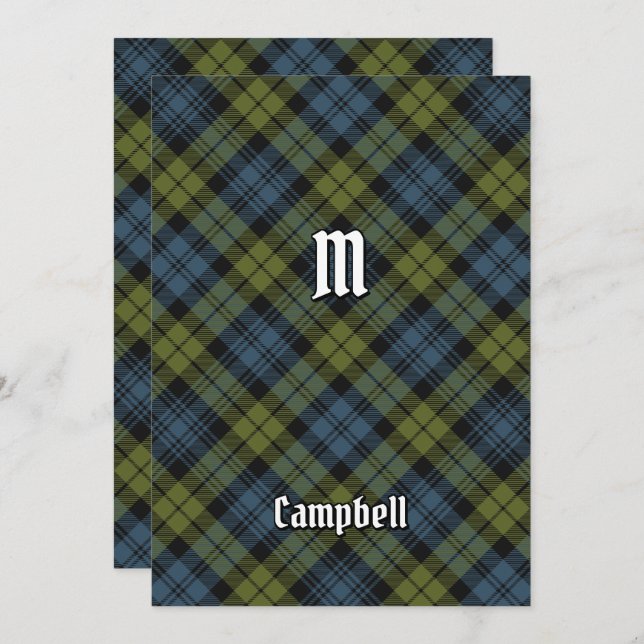 Convites Campbell Tartan (Frente/Verso)