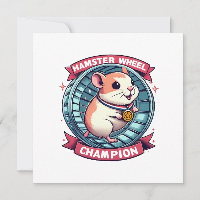 Convites Campeão da Roda de Hamster (Frente)