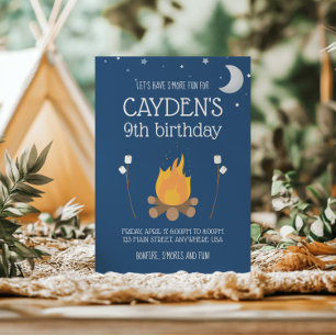 Convites Camping and S'mores Birthday Convida