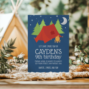 Convites Camping and S'mores Birthday Convida