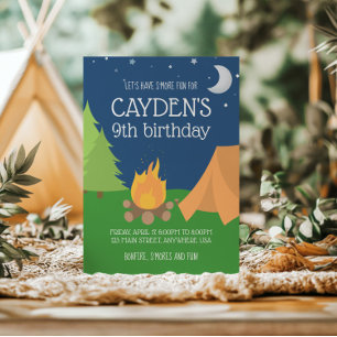 Convites Camping and S'mores Birthday Convida