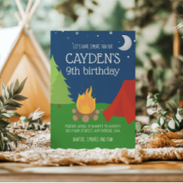 Convites Camping and S'mores Birthday Invite