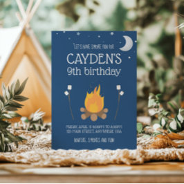 Convites Camping and S'mores Birthday Invite