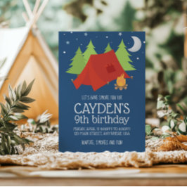 Convites Camping and S'mores Birthday Invite
