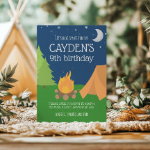Camping and S'mores Birthday Invite
