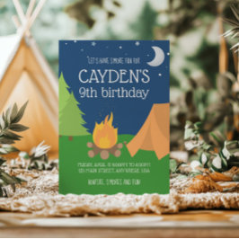Convites Camping and S'mores Birthday Invite