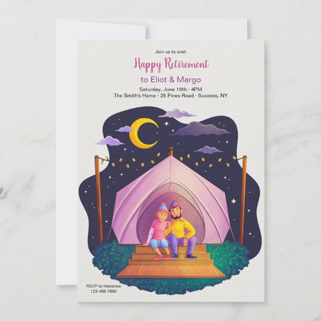 Convites Camping Couple (Frente)