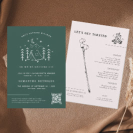 Convites Camping mínimo moderno | Fim de Semana de Bachelor