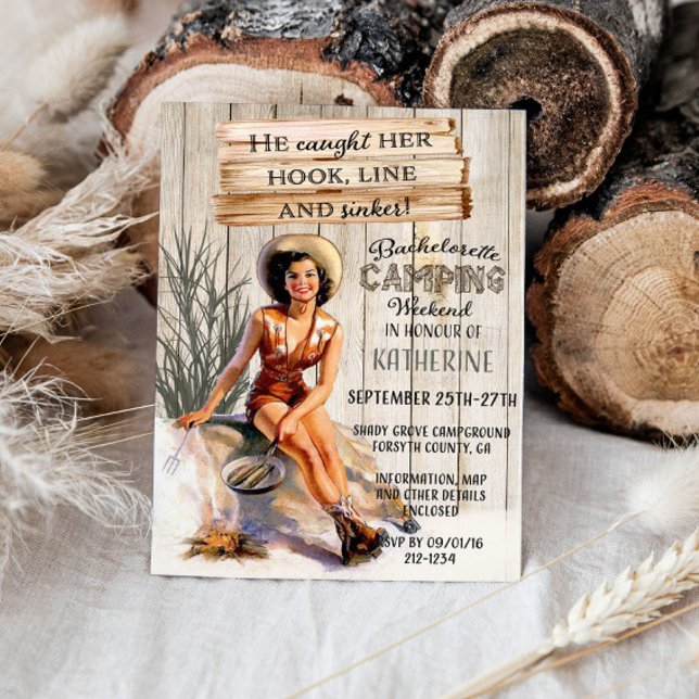 Convites Camping Weekend Bachelorette (Criador carregado)