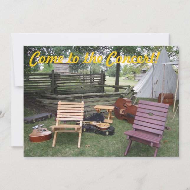 Convites Campo de Banda de músicos "Venha ao concerto!" Con (Frente)