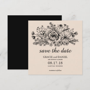 Convites Campo de Flores Selvagens Desenhadas à Mão, Gravur