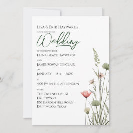 Convites Campo de Flores Silvestres | Casamento Minimalista