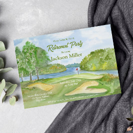 Convites Campo de Golfe em Aquarela com Água Festa de Apose