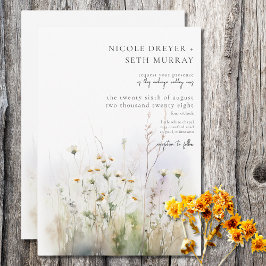 Convites Campo de Verão Russo do Casamento de Flores Selvag