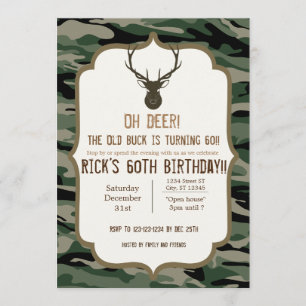 Convites Camuflagem - Oh Deer - O velho cervo está virando