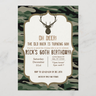 Convites Camuflagem - Oh Deer - O velho cervo está virando