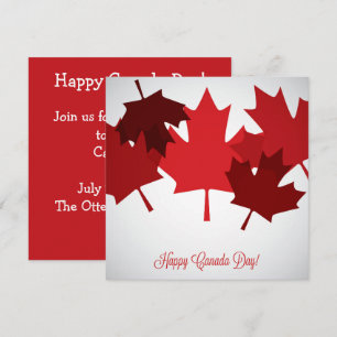 Convites Canada Day Maple Leaf Invitation