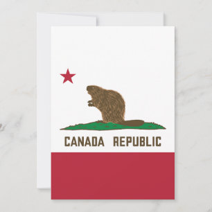 Convites Canadá República da Califórnia Flag Beaver