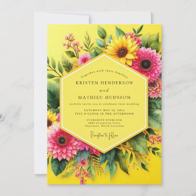 Convites Canary Joyful Summer Wedding (Frente)