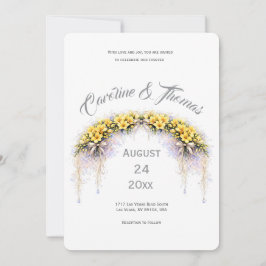 Convites Canary Yellow Romantic Freesia  Floral Wedding