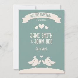 Convites Canção de Pássaro Azul Ardósia