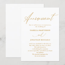 Cancelamento de Casamento com Caligrafia em Ouro F