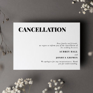 Convites Cancelamento de Casamento Minimalista Limpo