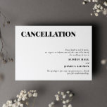 Convites Cancelamento de Casamento Mínimo Limpo<br><div class="desc">Um anúncio de cancelamento de casamento preto e branco em uma design limpa,  minimalista,  sem disparates para informar seus convidados que o casamento não vai mais acontecer.</div>