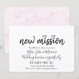 Convites Cancelamento de casamento Pink Geo Marble New Miss