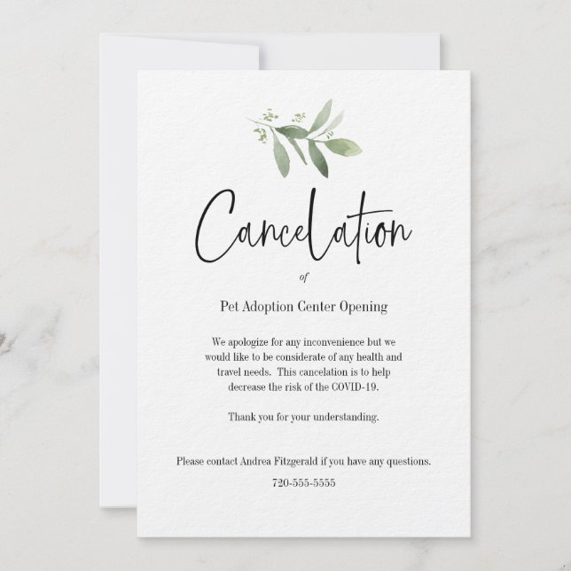 Convites Cancelamento de eventos - COVID 19 (Frente)