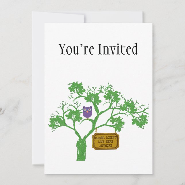 Convites Cancer não vive aqui, coruja (Frente)