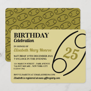 Convites Cancer, O Caranguejo, Sinal de Estrela Zodiac, Ani