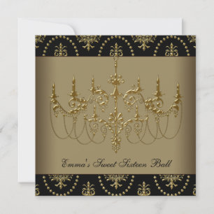 Convites Candelabro de Ouro Preto Festa de Sweet Sixteen