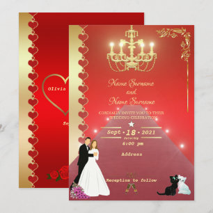 Convites Candelabro dourado