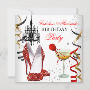 Convites Candelabro Dourado Vermelho Champanhe Branco Festa