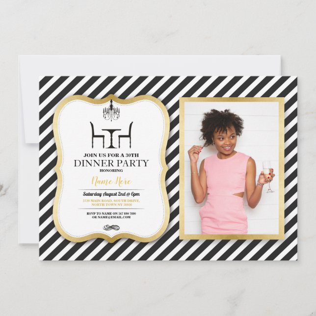 Convites Candelabro elegante Dourado do partido de comensal (Frente)