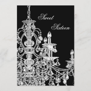 Convites Candelabro Preto Branco Festa Sweet 16