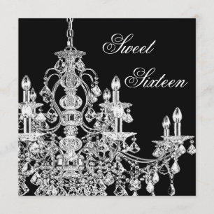 Convites Candelabro Preto Branco Festa Sweet 16
