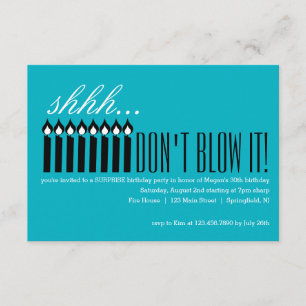 Convites Candle Surprise Shhh... NÃO SOME!