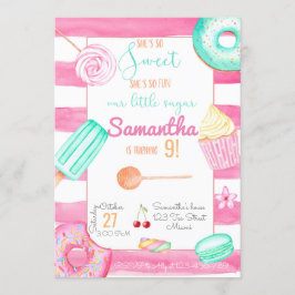 Convites Candy Birthday Invitation, Sweets Invite