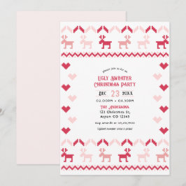 Convites Candy Cane Chic Ugly Sweater Festa de Natal
