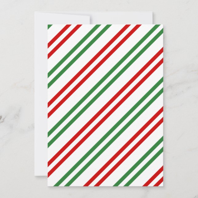 Convites Candy Cane Christmas Strips Red Green (Frente)