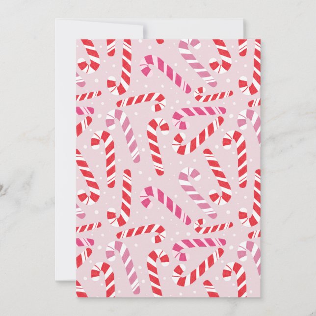 Convites Candy Cane Holiday Invitation (Frente)